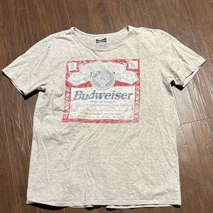 Budweiser Vintage Style Gray and Red Tee
